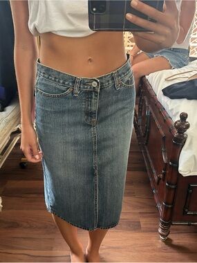 GAP Blue Denim Midi Skirt